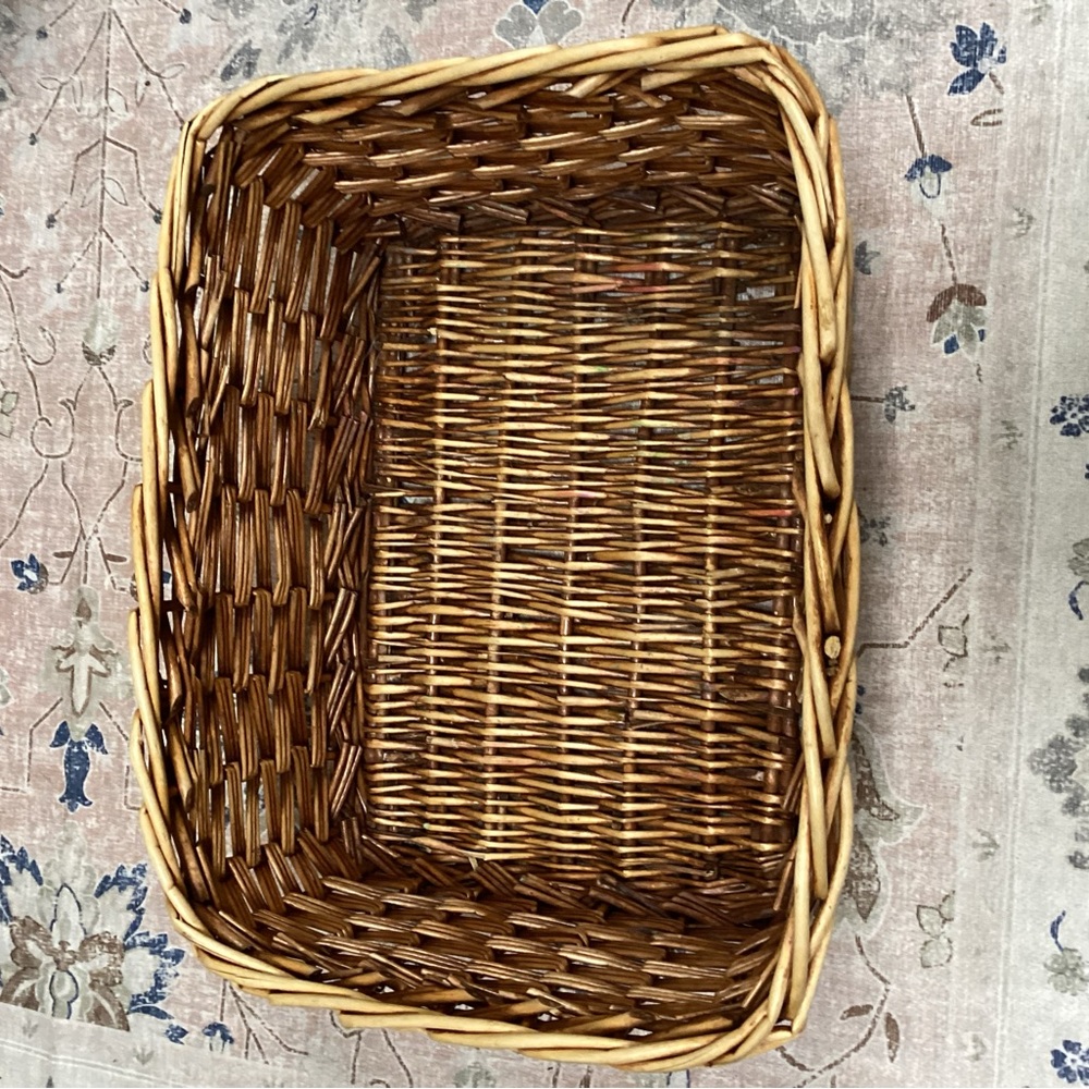 Wicker Rectangular Storage Basket‎ Natural Woven Rustic Home Organizer